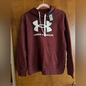 Under Armour Burgundy Hoodie with White Detail